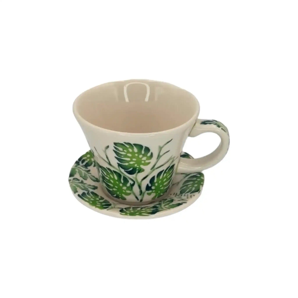 Polish-pottery-Coffee-and-Tea-set-Monstera-Leaves_3