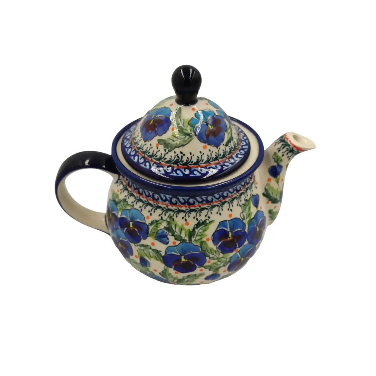 Polish-pottery-Coffee-and-Tea-set-Pansies-Flowers_2
