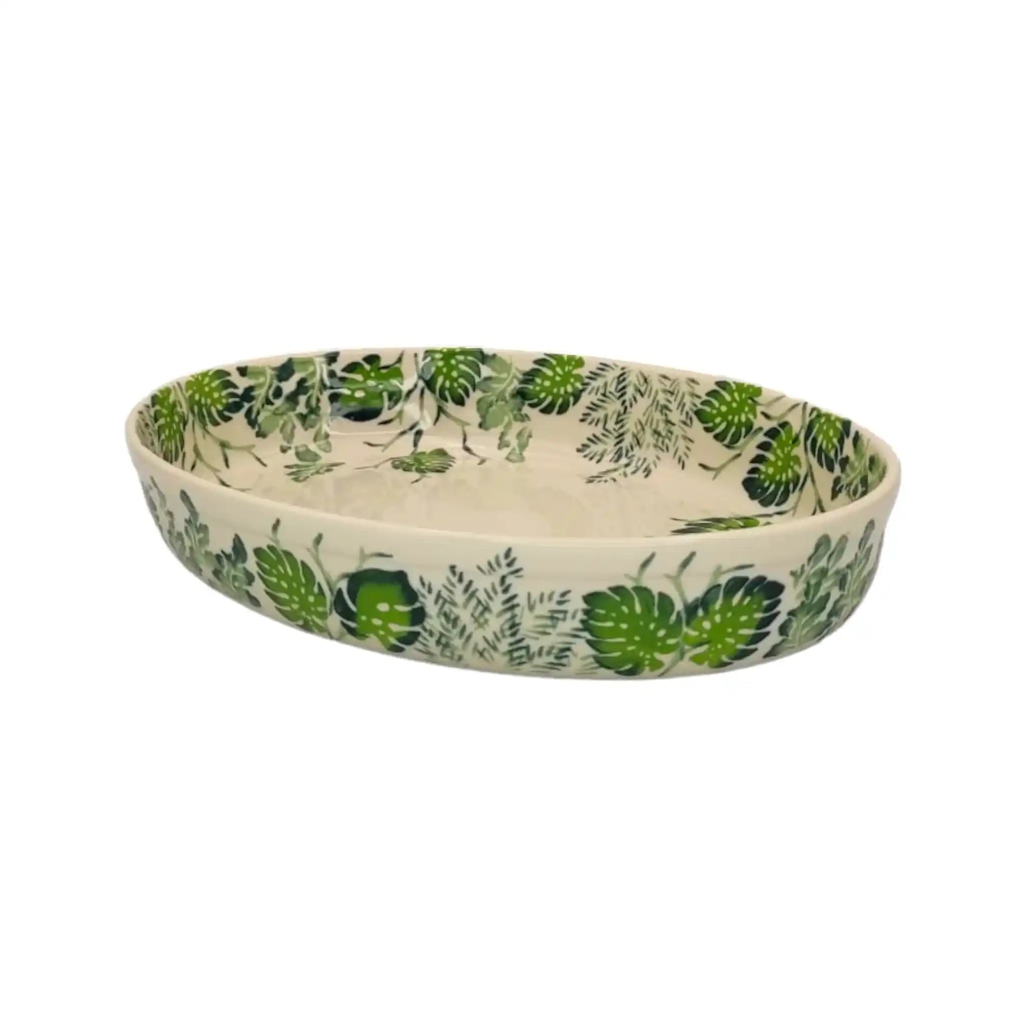 polish-pottery-large-oval-dish-monstera-leaves_5
