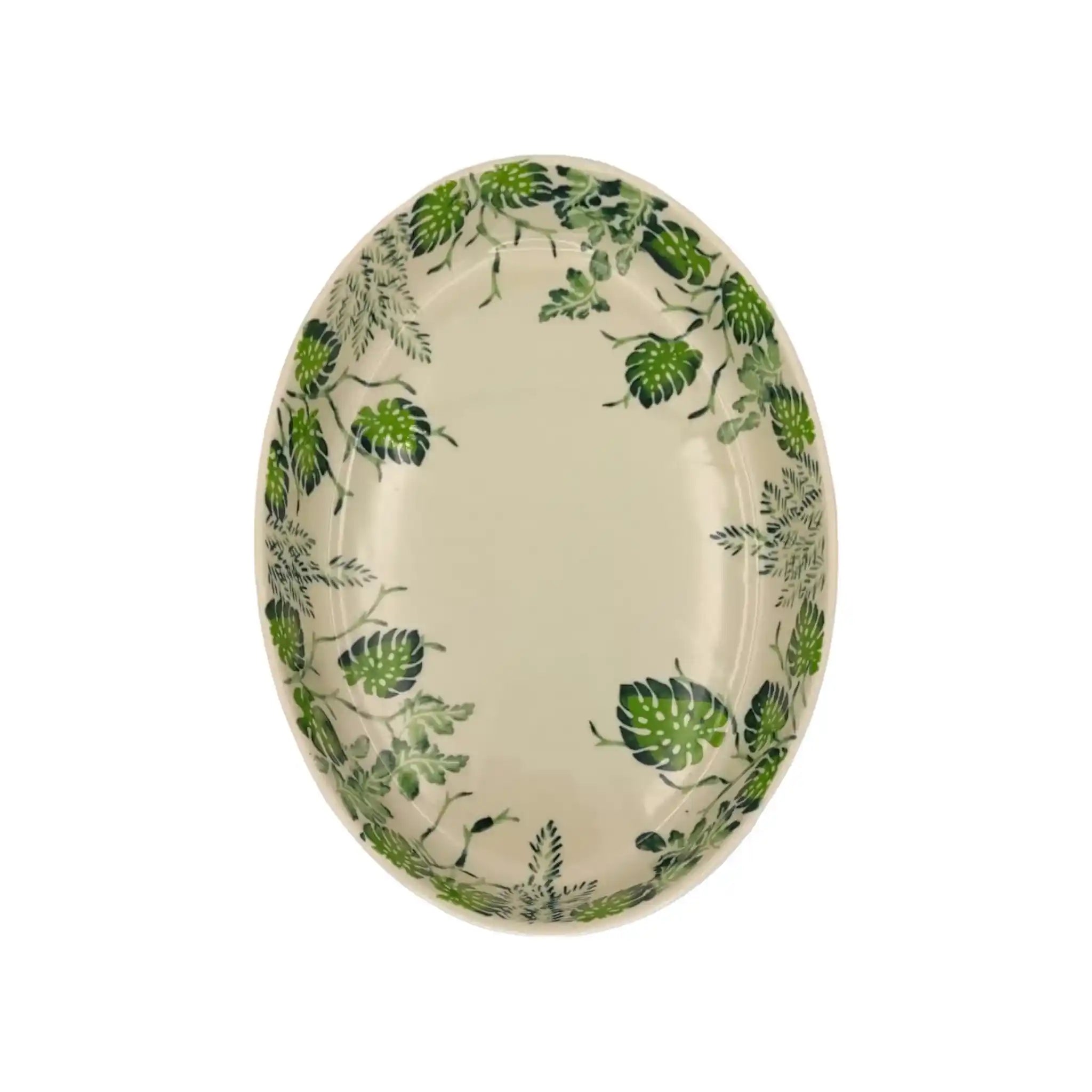 polish-pottery-medium-oval-dish-monstera-leaves_3