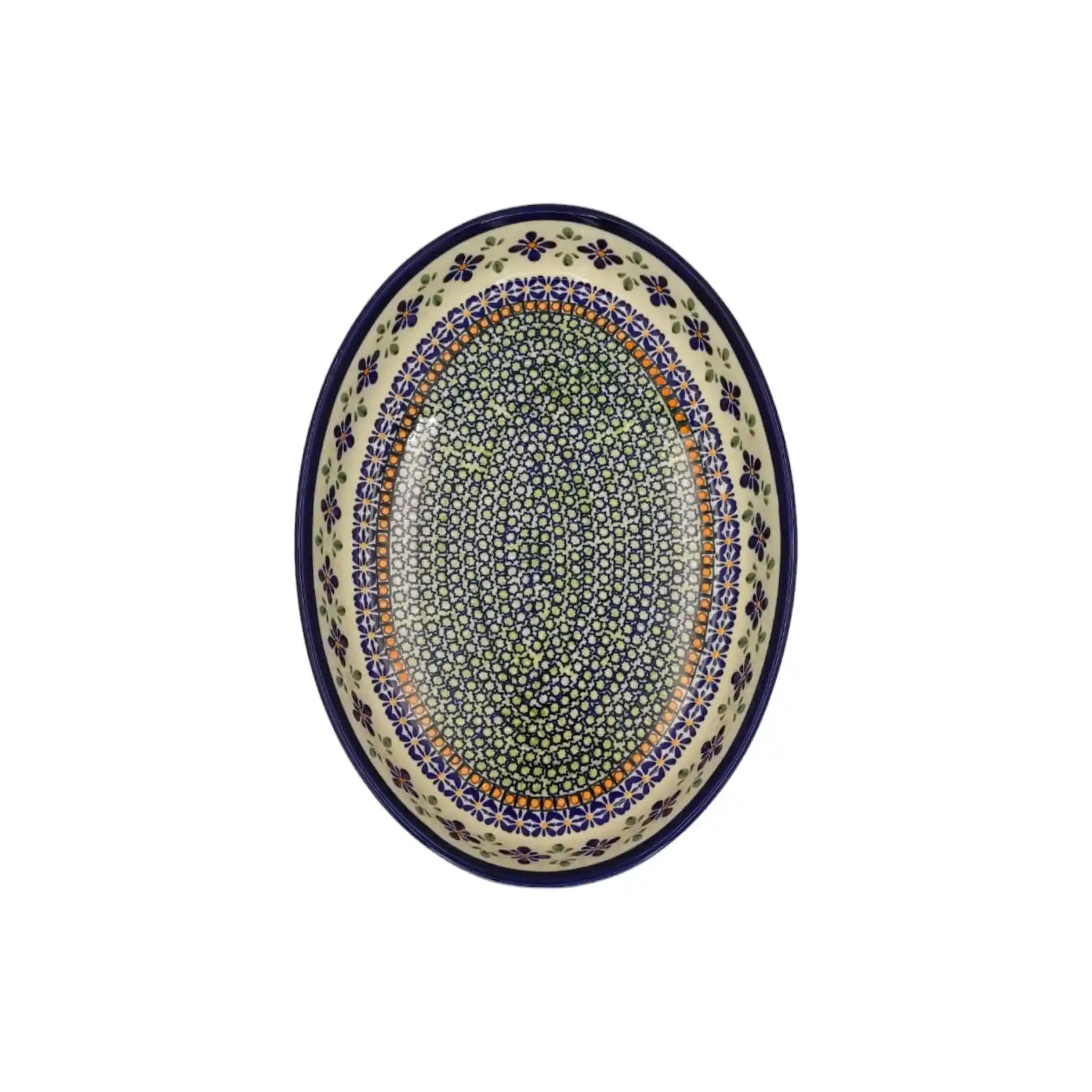 polish-pottery-small-oval-dish-floral-motifs_4