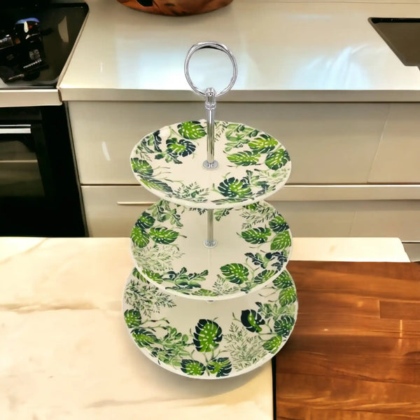 Polish-pottery-Cake-stand-Monstera-Leaves_4