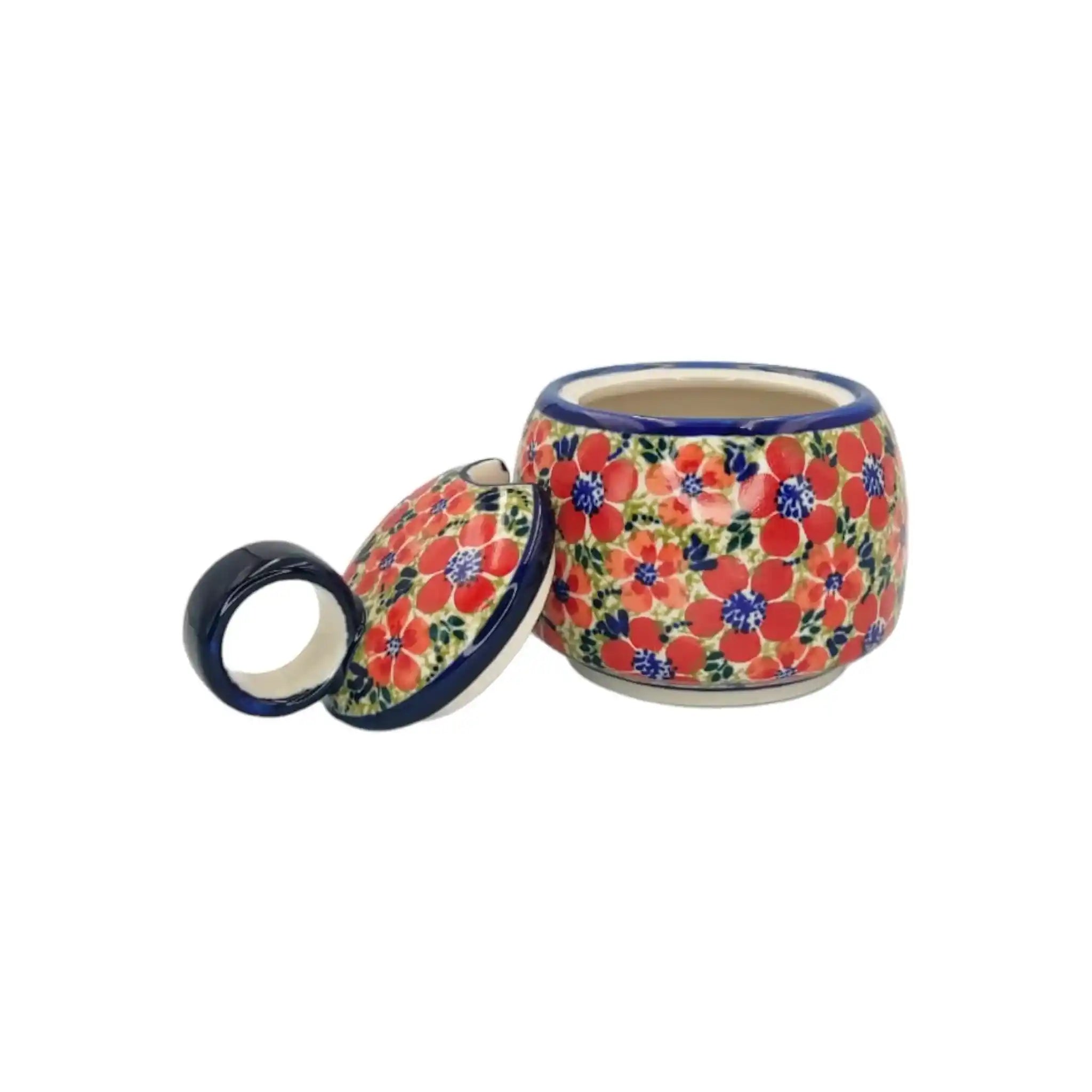 Polish-pottery-Coffee-and-Tea-set-Red-Flower-Meadow_1