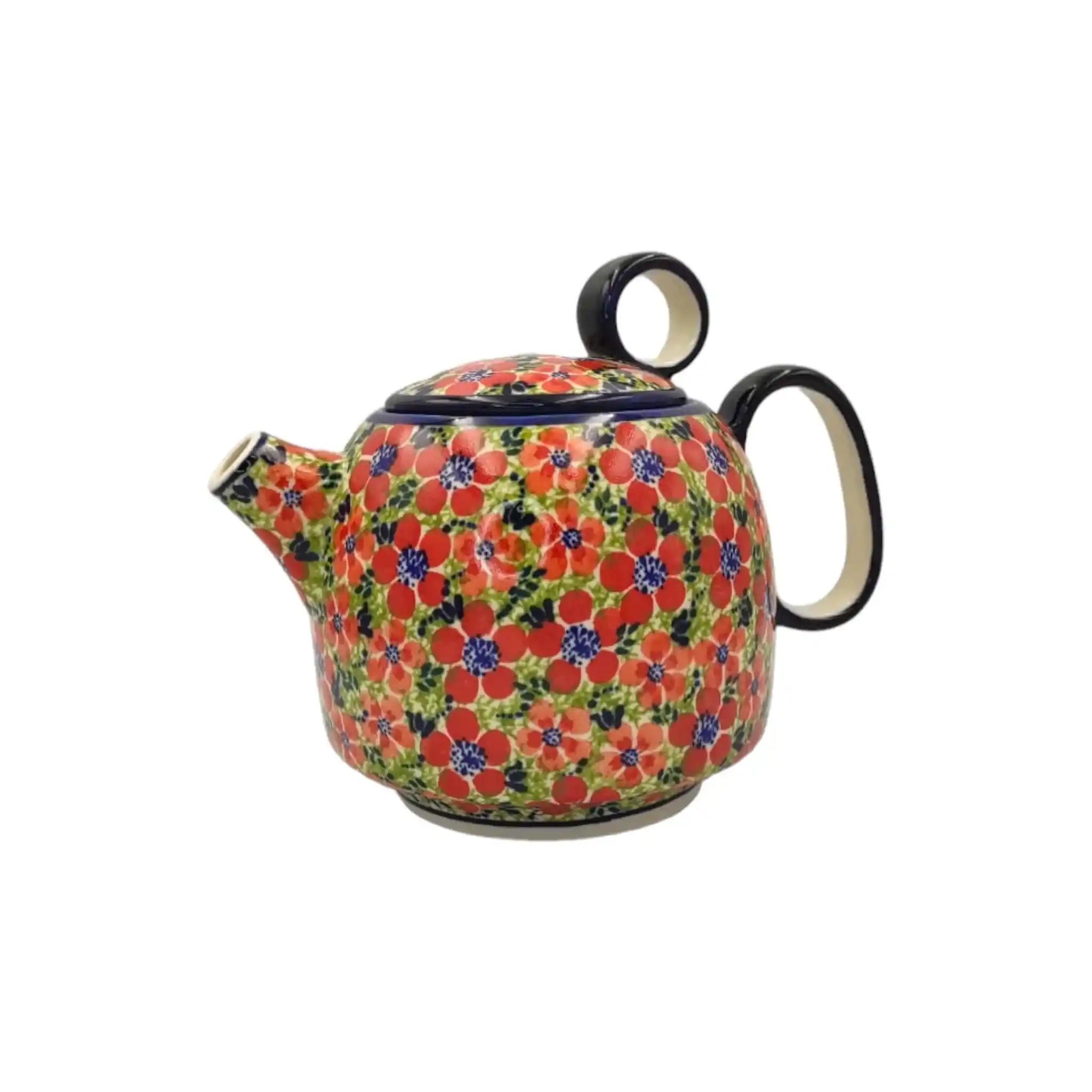 Polish-pottery-Coffee-and-Tea-set-Red-Flower-Meadow_6