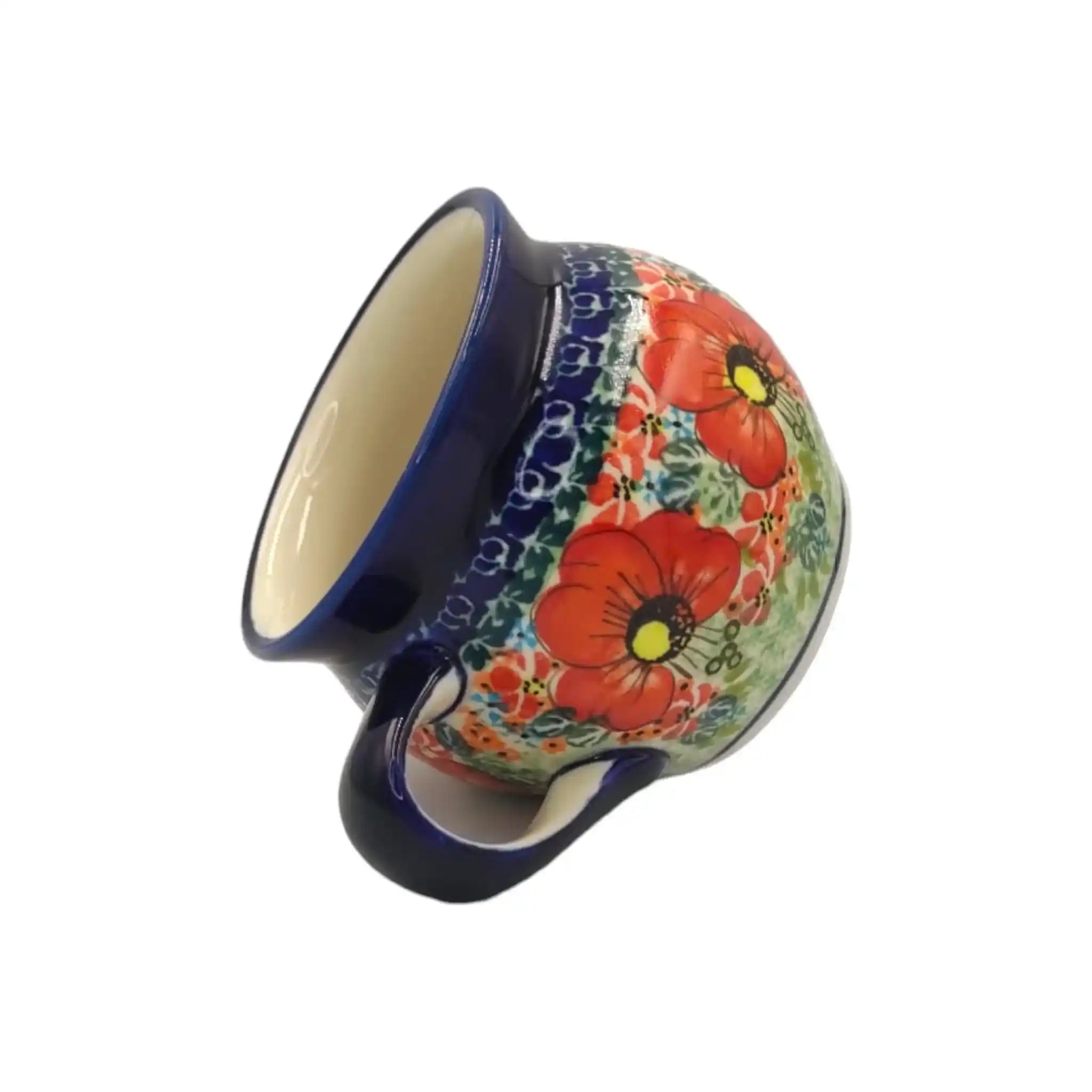 Polish-pottery-barrel-mug-Red-Stamens_1