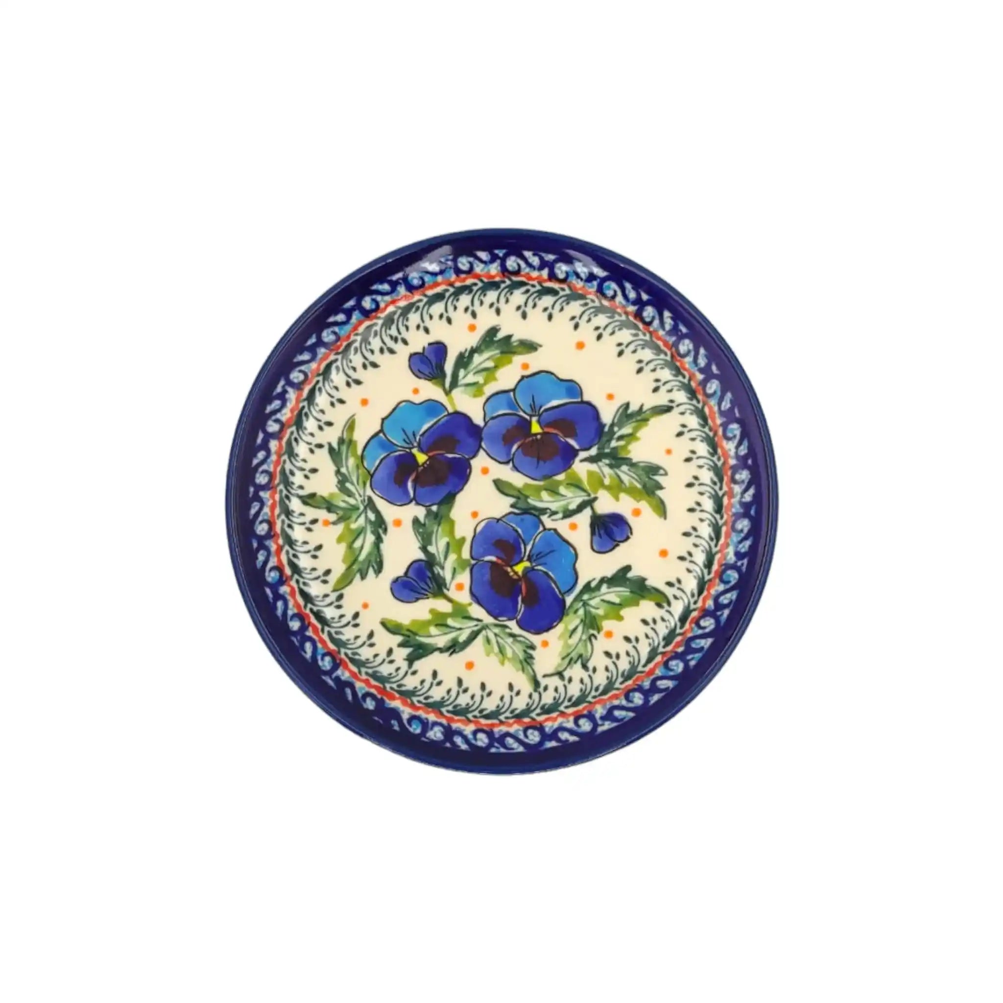 polish-pottery-dessert-plate-pansies-flowers_1