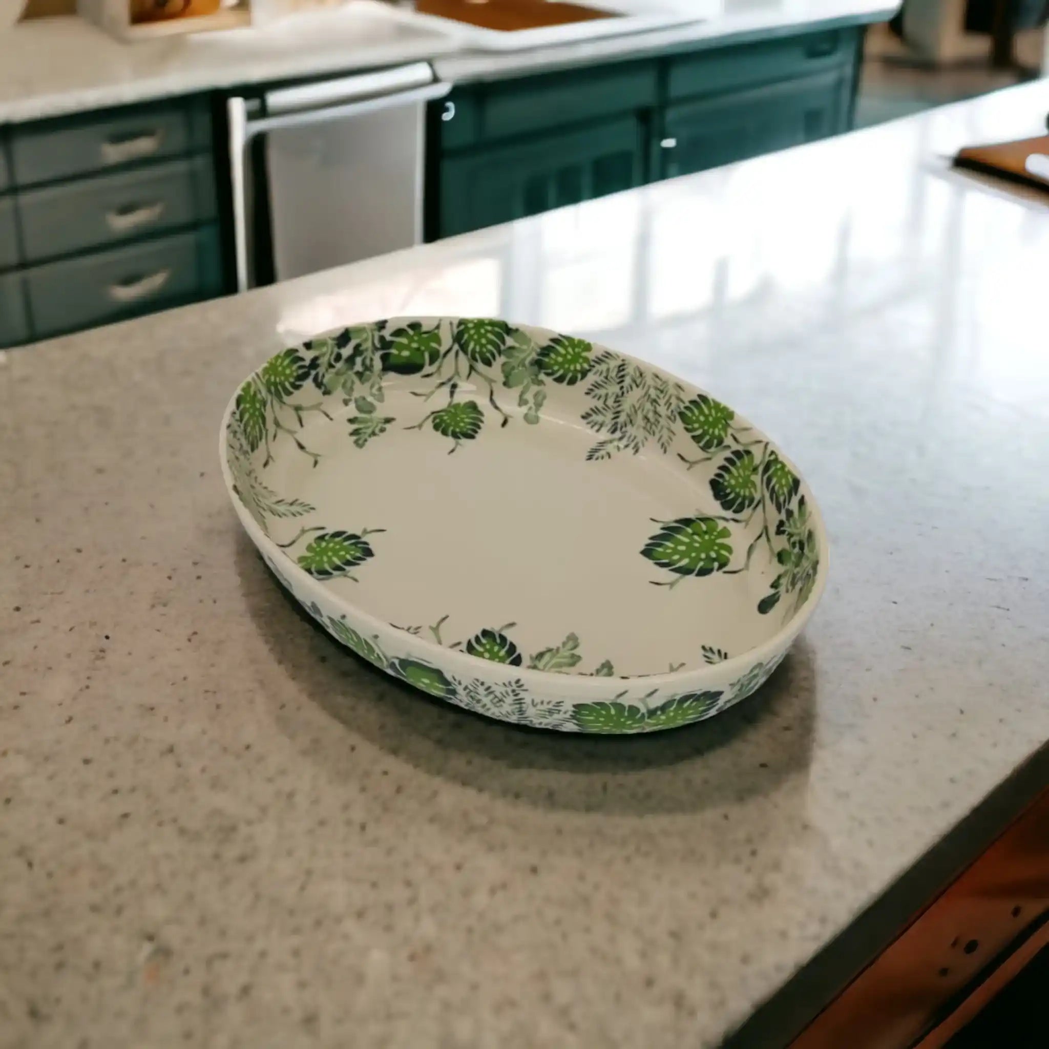 polish-pottery-large-oval-dish-monstera-leaves_6