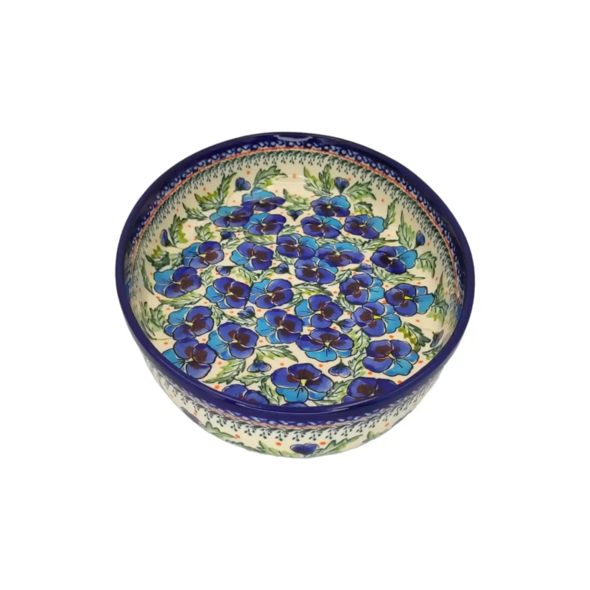 polish-pottery-large-oval-dish-pansies-flowers_3