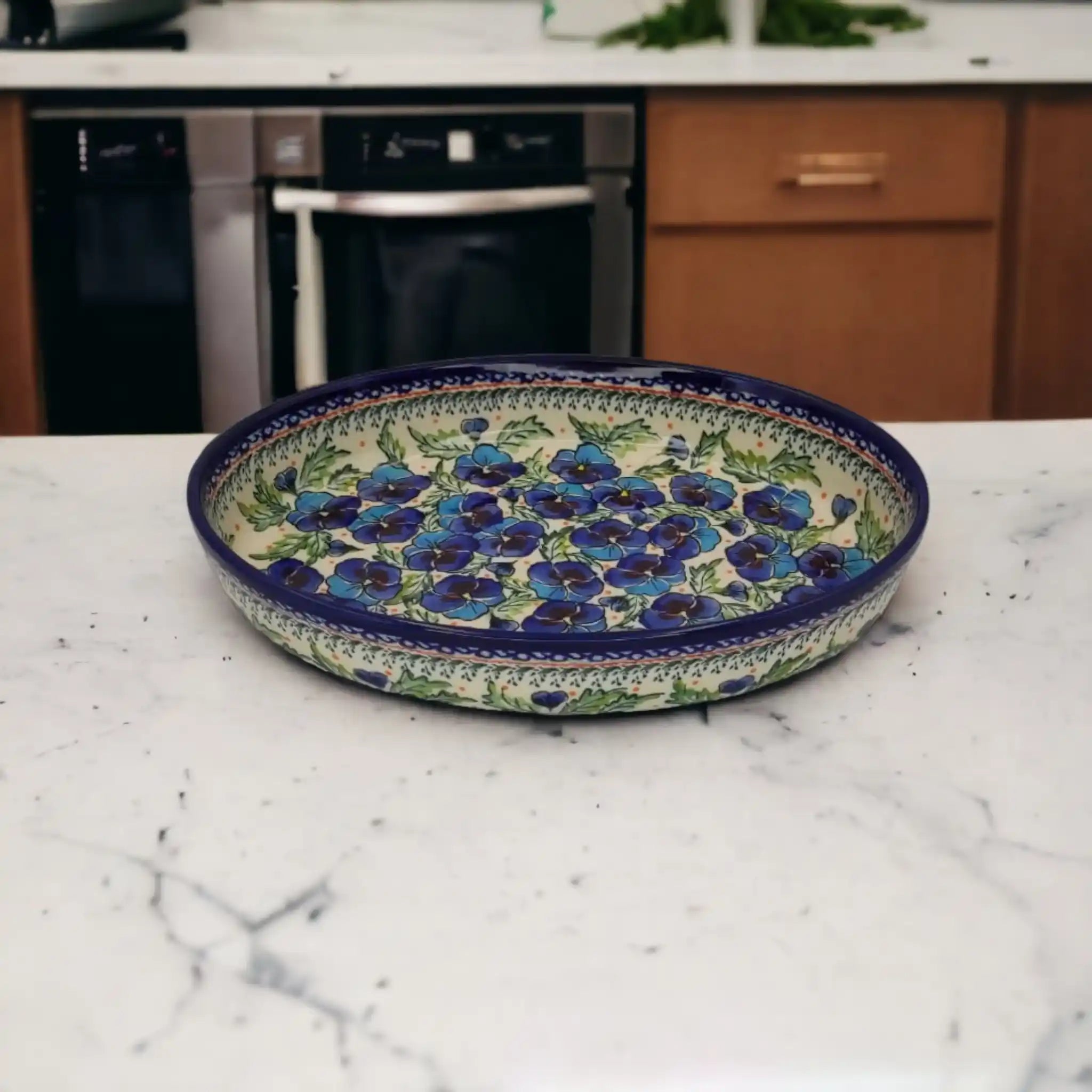 polish-pottery-medium-oval-dish-pansies-flowers_2